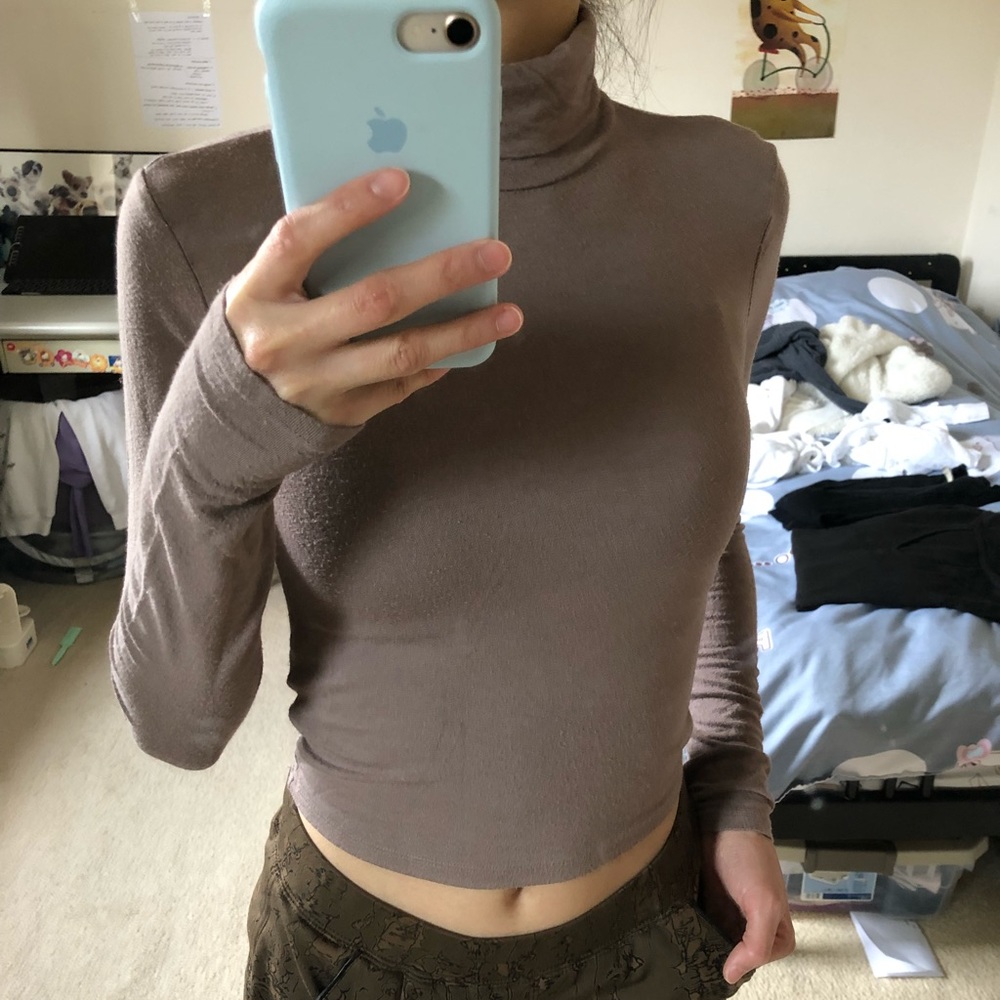Crop Turtleneck Top